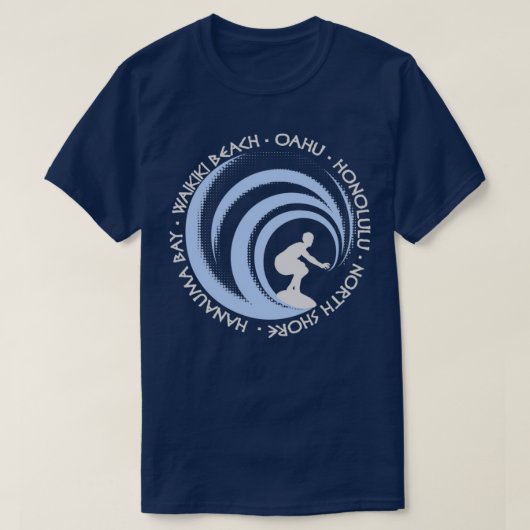  Surfinglappen Fan Beach Oahu T-shirt (Design voorkant)