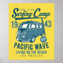 Surfkamp Poster Pacifische golf