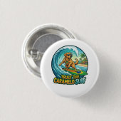 Surfkaramel Hond Strand Meme Sticker Ronde Button 3,2 Cm (Voorkant /achterkant)