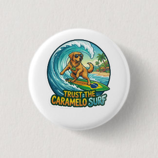 Surfkaramel Hond Strand Meme Sticker Ronde Button 3,2 Cm