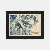 Surfkat Hokusai Great Wave bij Kanagawa Japan Fleece Deken (Voorkant (Horizontaal))