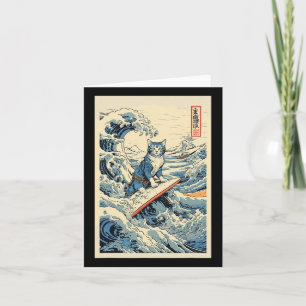 Surfkat Hokusai Great Wave bij Kanagawa Japan Kaart