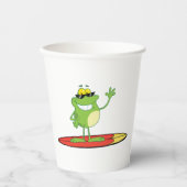 Surfkikker met zonnebril papieren bekers (Voorkant)