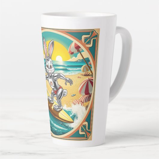 surfkonijn: voordeelbeelden latte mok (Rechterhoek)