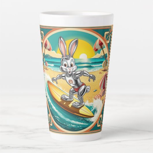 surfkonijn: voordeelbeelden latte mok (Voorkant)