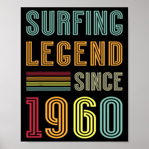 Surflegende 1960 65 Jaar Water Surfen 65ste Verjaa Poster