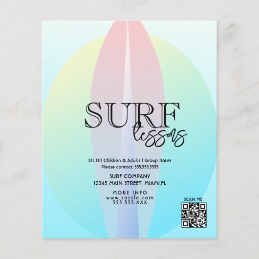 Surfles voor volwassenen kinderen zakelijk flyer (Voorkant)