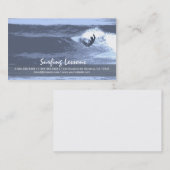 Surflessen blauw aanpasbare visitekaartjes (Voorkant / Achterkant)