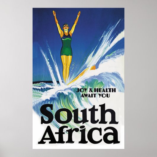 Surfmeisje in Zuid-Afrika Poster (Voorkant)