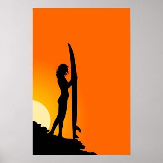 Surfmeisje Poster (Voorkant)