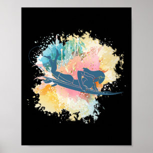 Surfmeisje Surfplank Watersporten Surfen Surfer Vr Poster