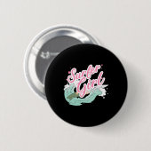 Surfmeisje surft  ronde button 5,7 cm (Voorkant /achterkant)