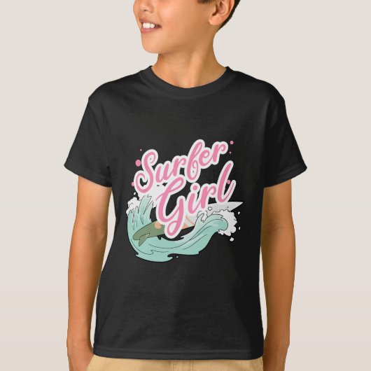 Surfmeisje surft t-shirt (Voorkant)