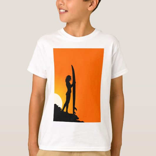 Surfmeisje T-shirt (Voorkant)