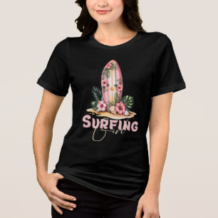 Surfmeisje, zomerstrand Tri-Blend shirt