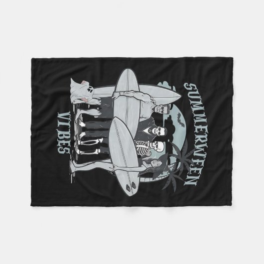 Surfmonsters Clic Halloween Vibes Graphic Fleece Deken (Voorkant (Horizontaal))