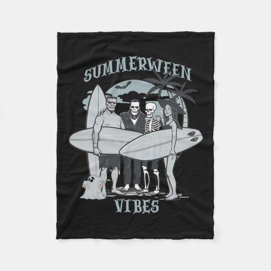 Surfmonsters Clic Halloween Vibes Graphic Fleece Deken (Voorkant)