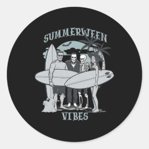 Surfmonsters Clic Halloween Vibes Graphic Ronde Sticker