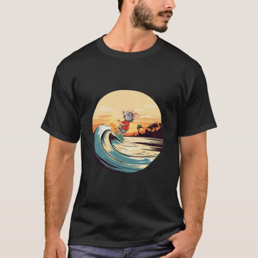 Surfmuis Grappig Ontwerp T-shirt (Voorkant)
