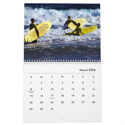 Surfmuurkalender Kalender (Mar 2026)