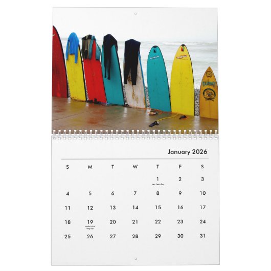 Surfmuurkalender Kalender (Jan 2026)