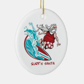 Surf'n Santa Keramisch Ornament (Rechts)