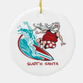 Surf'n Santa Keramisch Ornament (Achterkant)