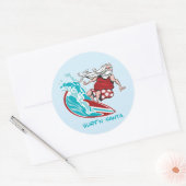 Surf'n Santa Ronde Sticker (Envelop)