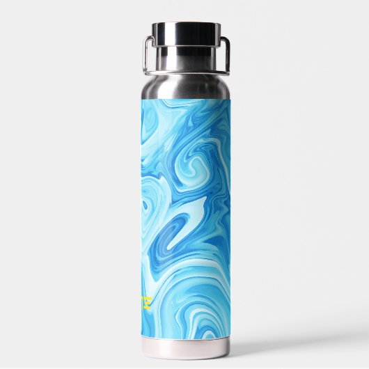 SurfNAAM Blue Ocean Abstract Art Paint Beach Waterfles (Achterkant)