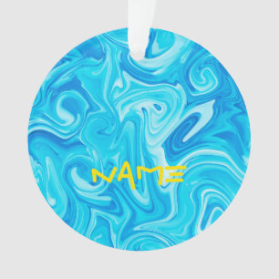 SurfNAAM Blue Ocean Abstract Paint Beach Water Ornament