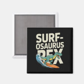 Surfosaurus Rex Grappige Surfende Dinosaurus  Magneet (Voorkant / Achterkant)