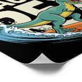 Surfosaurus Rex Grappige Surfende Dinosaurus  Poster (Hoek)