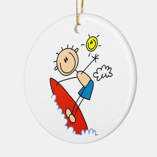 Surfpadfiguur Keramisch Ornament (Links)