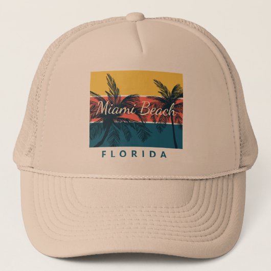 Surfparadijs Miami Beach Florida Trucker Pet (Voorkant)