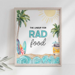 Surfparty Voedsel Tafelbord Foto Afdruk