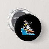 surfpinguïn ronde button 5,7 cm (Voorkant /achterkant)