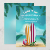 Surfplaneuitnodigingen van de Beach Party Kaart (Voorkant / Achterkant)