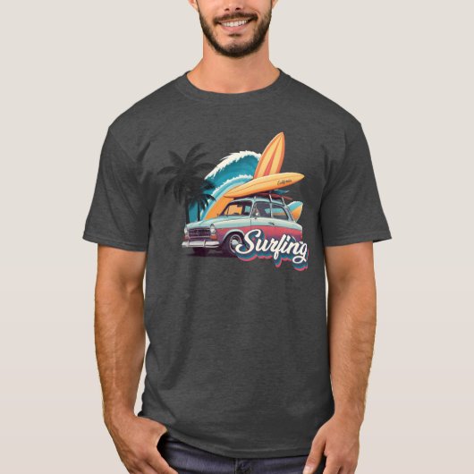 Surfplank Auto vintage vintage T-shirt (Voorkant)