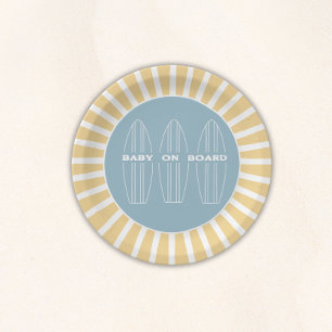 Surfplank Baby Shower - Aangepast Geslachtsneutraa Papieren Bordje