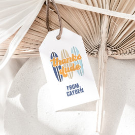 Surfplank bedankt gastheer strand verjaardag favor cadeaulabel