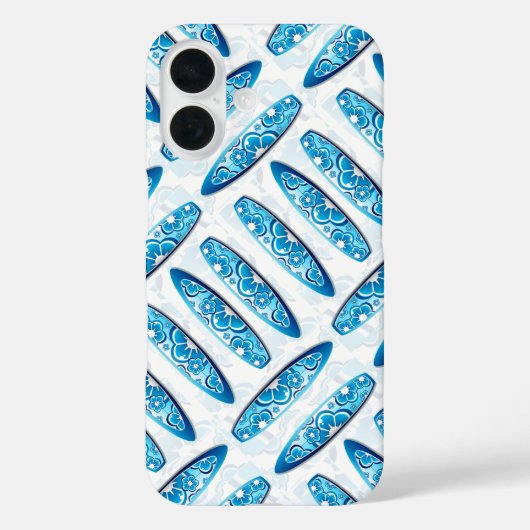 Surfplank blauw patroon Case-Mate iPhone case (Achterkant)