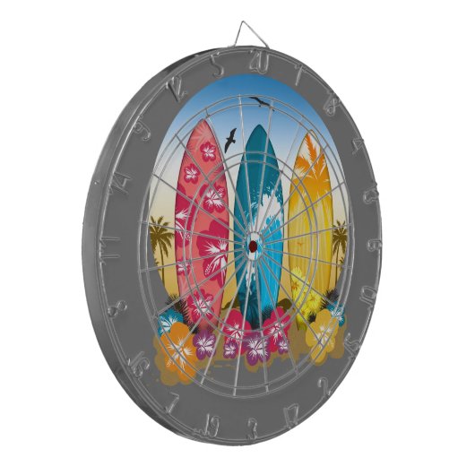 Surfplank Dartbord (Voorkant Links)