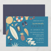 Surfplank en zon | Handgetekende zomerverjaardagsf Kaart (Voorkant / Achterkant)