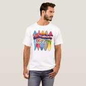 Surfplank Hawaii-vlag T-shirt (Voorkant volledig)