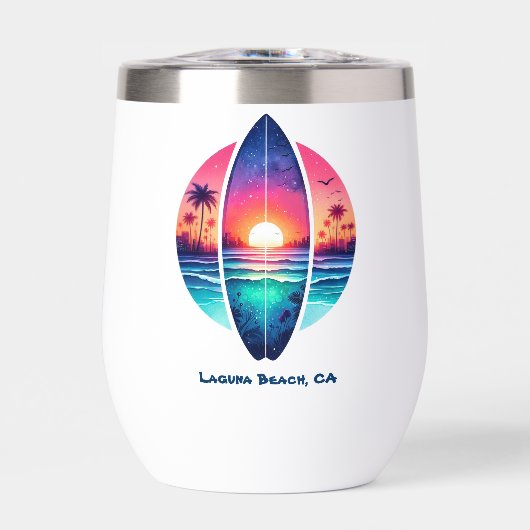 Surfplank in de zonsondergang (Voorkant)