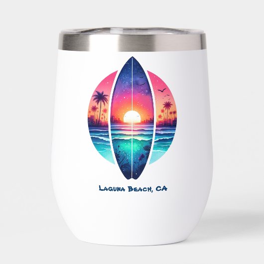 Surfplank in de zonsondergang (Achterkant)