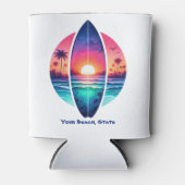 Surfplank in de zonsondergang blikjeskoeler (Voorkant)