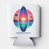 Surfplank in de zonsondergang blikjeskoeler (Achterkant)