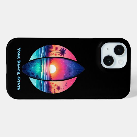 Surfplank in de zonsondergang Case-Mate iPhone case (Achterkant (horizontaal))