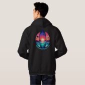 Surfplank in de zonsondergang hoodie (Achterkant volledig)